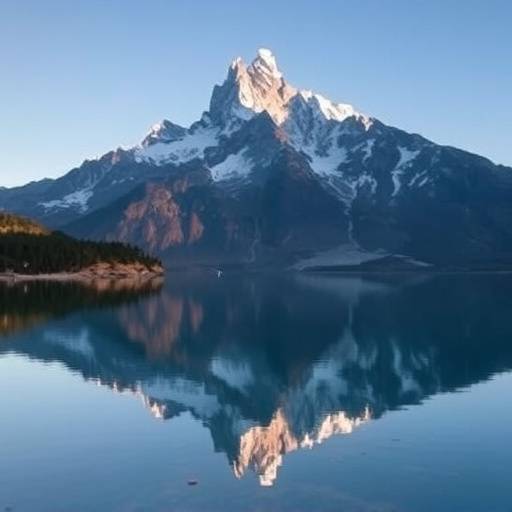 Majestuoso pico del Monte Fitz Roy reflejado en aguas tranquilas de una laguna